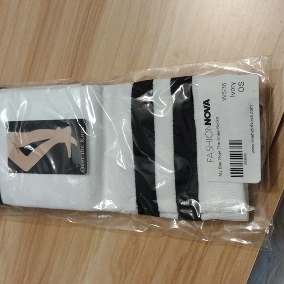 Fashion Nova My Bae Over The Knee Socks - Ivory π - Picture 2 of 2